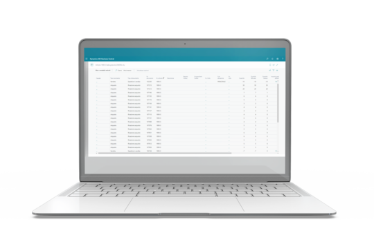 business central ristorazione screen