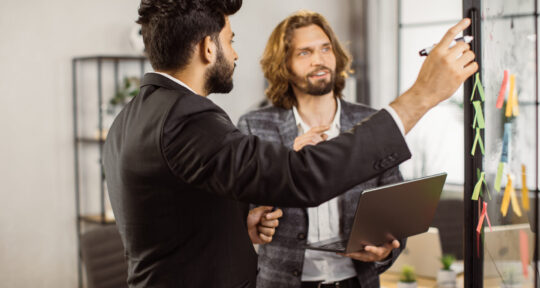 Team di marketing studia il flusso di generazione delle lead