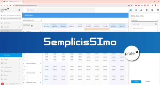 Modifica tariffe di vendita con protel PMS